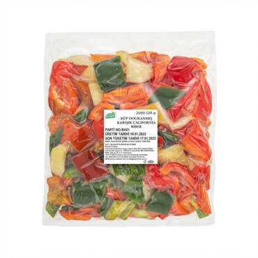 Doğranmış Küp Karışık California Biber 1000 g
